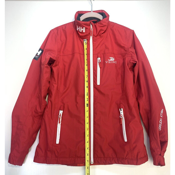 Helly Hansen Jacket Women Sz Small Red HELLY TECH® Ski Winter Coat Viking Logo - Picture 12 of 16